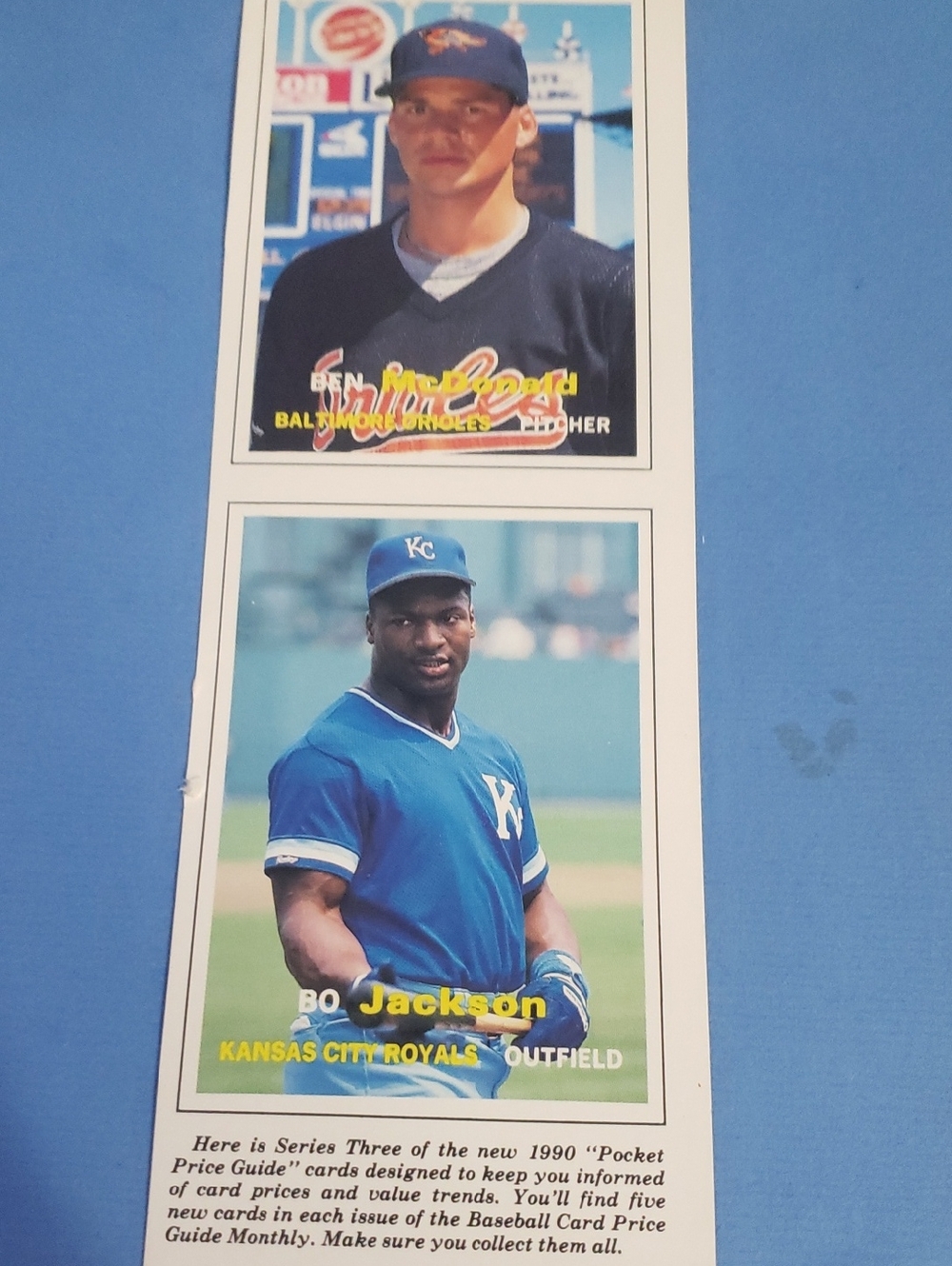 bo jackson promo uncut sheet stock / beckett